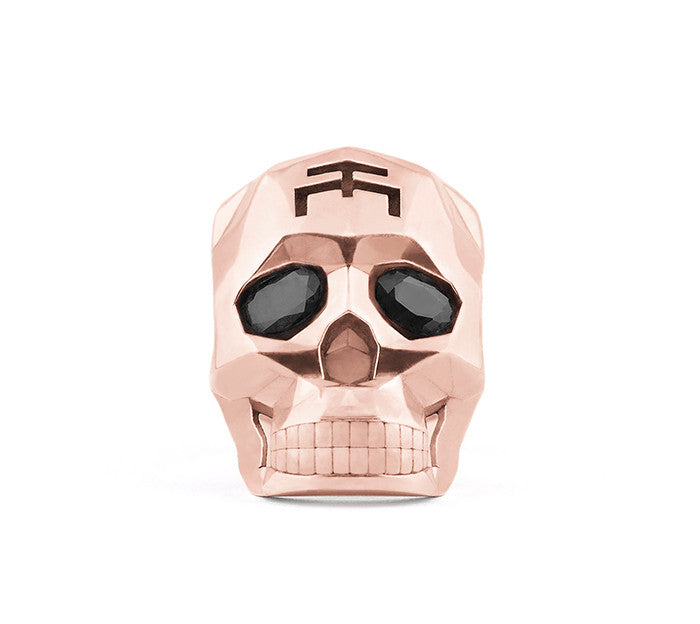 Rose Gold Skull Faceted Ring