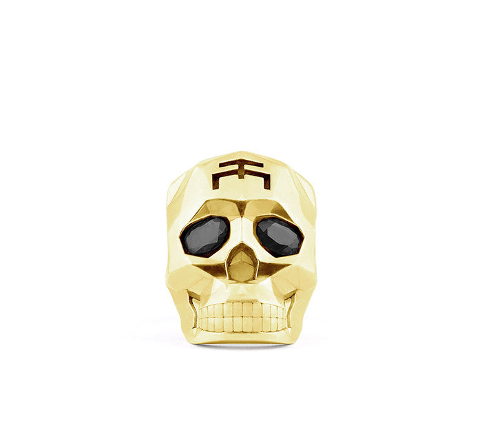 Small Gold Skull Faceted Ring