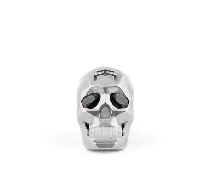 Small Silver Skull Fateced Necklace