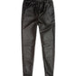 Fake leather quilted matelasse pants
