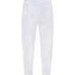 White quilted matelasse pants